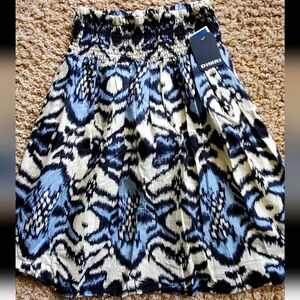 Women's Small dimri cotton stretch skirt a-line boho navy and white new‎ nwt
